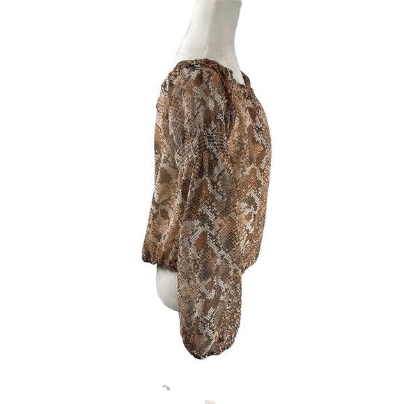 NWOT  GUESS WILD SNAKE PRINT CARMEL BLOUSE - Picture 5 of 7